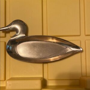 Silver Duck-Shaped Home Accent